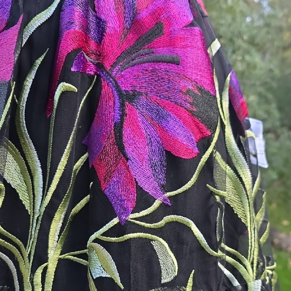 NWT DRESS THE POPULATION PAULETTE EMBROIDERED FIT & FLARE MIDI DRESS SIZE XS - Picture 5 of 9